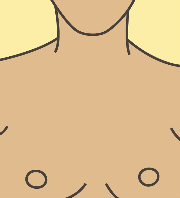 Illustration av hals och bröst bröst