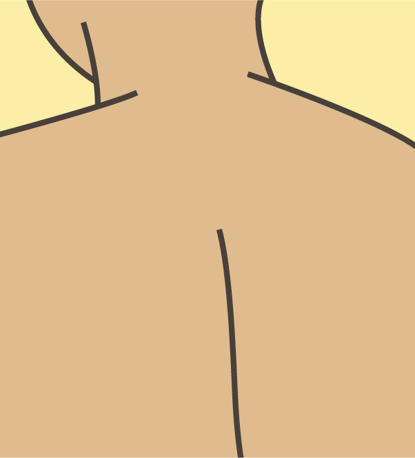 Illustration av en nacke och rygg